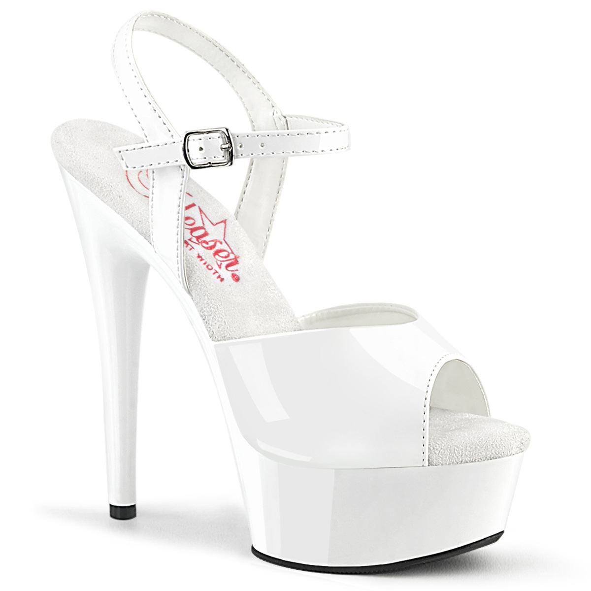 Pleaser 6 1/2 Heel, 1 3/4Cut-Out PF Ankle Strap Sandal 